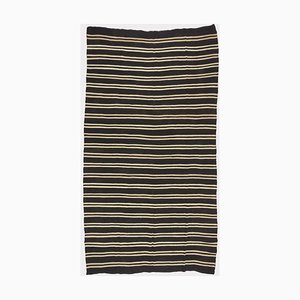 White and Black Striped Kilim Rug by Turkish Nomads for Turkish Nomads, 1960s