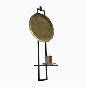 Scandinavian Candleholder in Brass and Wrought Iron, 1950s