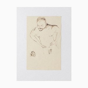 Unknown - Nude Man - Original Pen and Pencil on Paper - 1930 Ca.