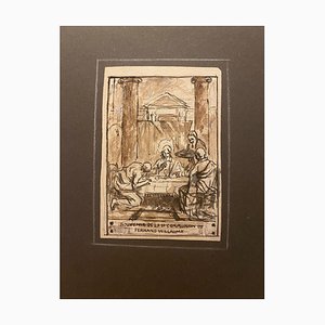 Louis Willaume - First Communion - Original Ink Drawing + Etching