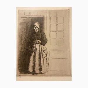 Charles Huard - Figure of Woman - Original Etching - Mid-20th Century