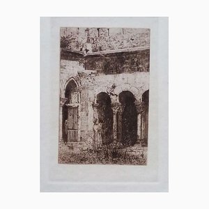 Luca Beltrami - St-trophime Cloister - Original Etching on Cardboard - 1877