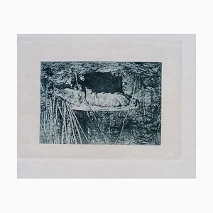 Luca Beltrami - Fontainebleau Forest - Original Etching - 1877