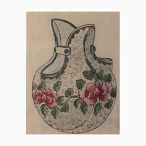 Unknown - Porcelain Vase - Original China Ink and Watercolor - 1890s