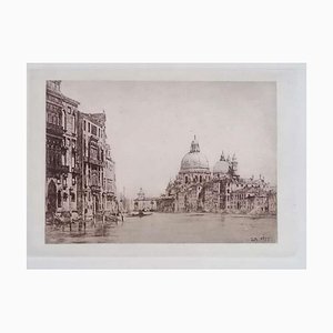 Luca Beltrami - Venice, Grand Canal - Original Etching - 1877