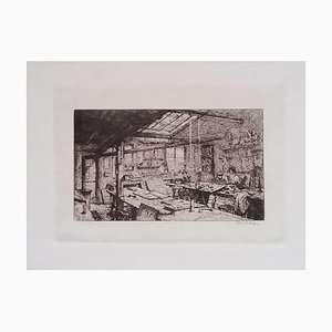 Luca Beltrami - Paris, L'atelier Pascal - Gravure à l'Eau Forte sur Carton Original - 1877