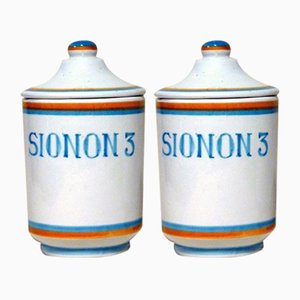 Vintage Ceramic Apothecary Vases from Deruta, 1960s, Set of 2