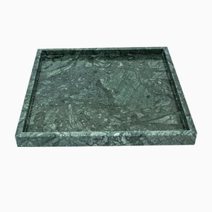 Quadratisches Tablett aus grünem Guatemala Marmor von Fiammettav Home Collection