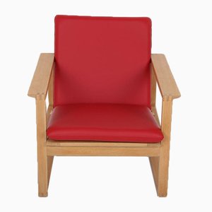 Model 2256 Oak and Leather Armchair by Borge Mogensen for Fredericia, 1971