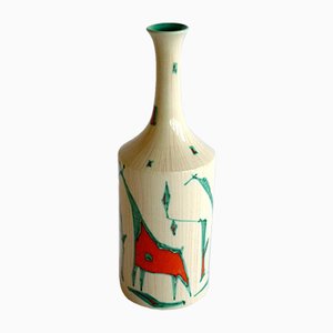 Italienische Keramik Giraffe Flaschenvase Santi, 1950er