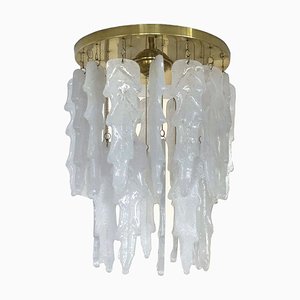 Lámpara de araña vintage de cristal de Murano de Mazzega