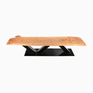 Grande Table en Bois avec Pieds en Acier