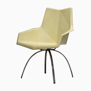 Yellow Origami Armchair on Spider Base by Paul Mccobb