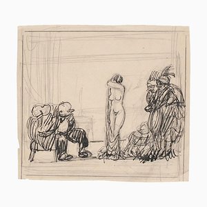 Gabriele Galantara - Satiric Scene for L’asino - Pencil and Ink - Early 20th Century