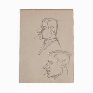 Gabriele Galantara - Figures - Lápiz de dibujo original - principios del siglo XX