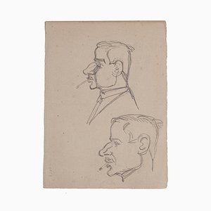 Gabriele Galantara - Figures - Original Pencil Drawing - Early 20th Century