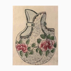 Unknown - Porcelain Vase - Original China Ink and Watercolor - 1890s