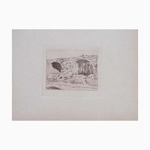 Acquaforte di Luca Beltrami - Maintenon - Incisione originale su cartone - 1877
