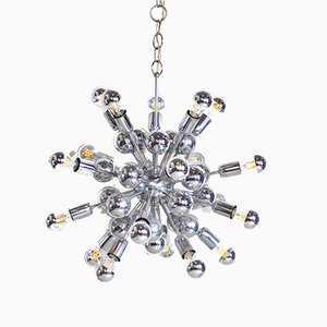 Sputnik Chromed Steel Ceiling Lamp from Reggiani, 1960s