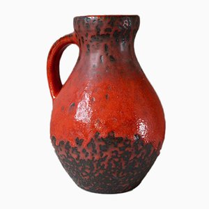 Brutalist Red Lava Vase from Carstens Tönnieshof, 1960s