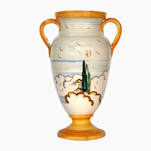 Italian Majolica Pottery Vase from Novecento, 1930s