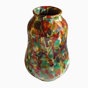 Jarrón italiano abstracto de cerámica y cerámica, años 50
