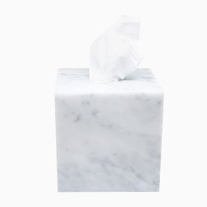 Quadratische Papiertaschentuchbox aus Marmor von Fiammettav Home Collection