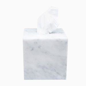 Squared Marble Tissue Cover Box from Fiammettav Home Collection