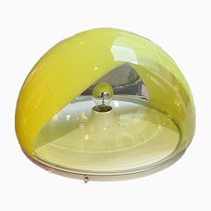 Lámpara de mesa vintage amarilla de Mazzega