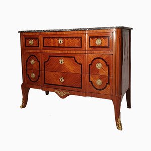 19th Century Transition Period Marquetry Rosewood Chest of Drawers