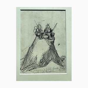 Gabriele Galantara - Pic Nic on Mountains Top - Stift und Bleistiftzeichnung - 1908