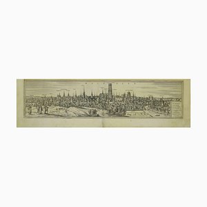 Acquaforte Franz Hogenberg - Vista di Mechelen - XVI secolo