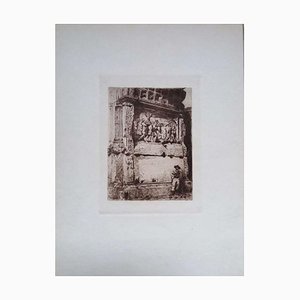 Luca Beltrami - Rome, Arc de Titus - Gravure à l'Eau-Forte sur Carton - 1878