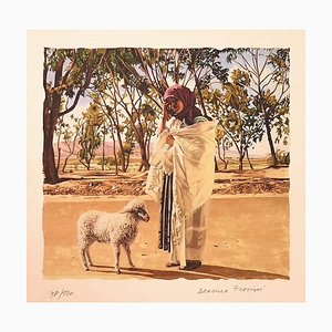 Deanna Frosini - Tunisian Shepherdess - Original Lithograph on Paper - 1990s