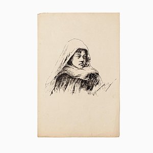 Unknown - Portrait - Original Lithografie - 1880er