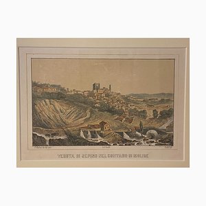 Girelli and Giuli - View of Sepino (Molise, Italy) - Lithograph - 19th Century