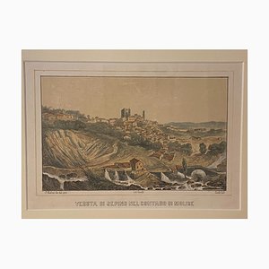 Girelli et Giuli - Vue de Sepino (Molise, Italie) - Lithographie - 19ème Siècle