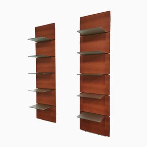 Cherry Wood & Glass Shelves from Calligaris, 1990s, Set of 2