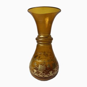 Gold Decor Glass Vase, 1920s