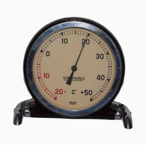 French Art Deco Round Thermometer for Thermorex, 1930s