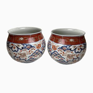 Jarrones japoneses de porcelana, siglo XVIII. Juego de 2
