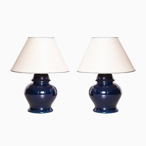 Canvas Table Lamps, 1950s, Set of 2