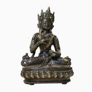 Vajrasattva Buddha tibetano antiguo de bronce