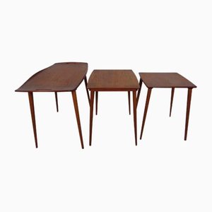 Tables Gigognes en Teck par Jens Quistgaard pour Nissen, 1960s, Set de 3