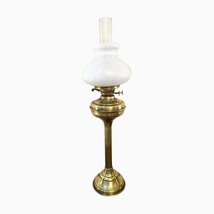 Lámpara de aceite antigua de latón, siglo XIX