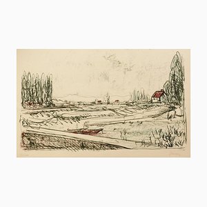 Giuseppe Zancan - Landscape - Original Lithograph - Late 20th Century