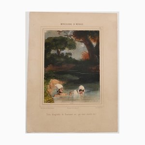 Paul Gavarni - Impressions De Ménage - Litografía original - Mid-19th Century