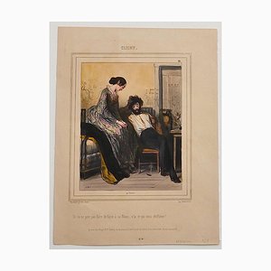 Lithographie Originale de Paul Gavarni - Clichy - Mid-19thth Century