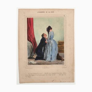 Paul Gavarni - L'éloquence De La Chair - Original Lithograph - Mid-19th Century