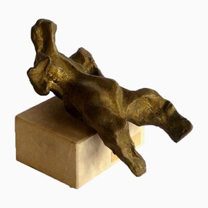 Italian Modern Bronze Abeni Art Figure Sculpture by Gineba Gianpietro, 1970s